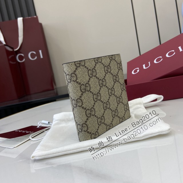 Gucci專櫃古馳最新款Emblem系列經典圖錢包男士短夾 jh2706型號：821206